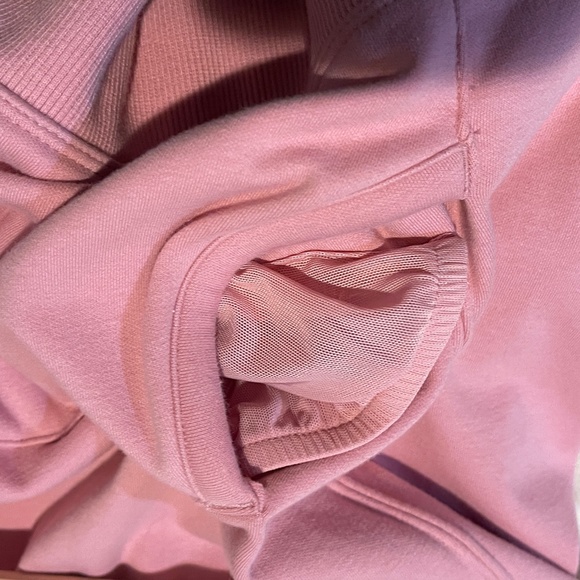 Athleta Girl Pink Cozy Sweatshirt Stronger Together Girls Medium 8/10 Fleece - Picture 7 of 13